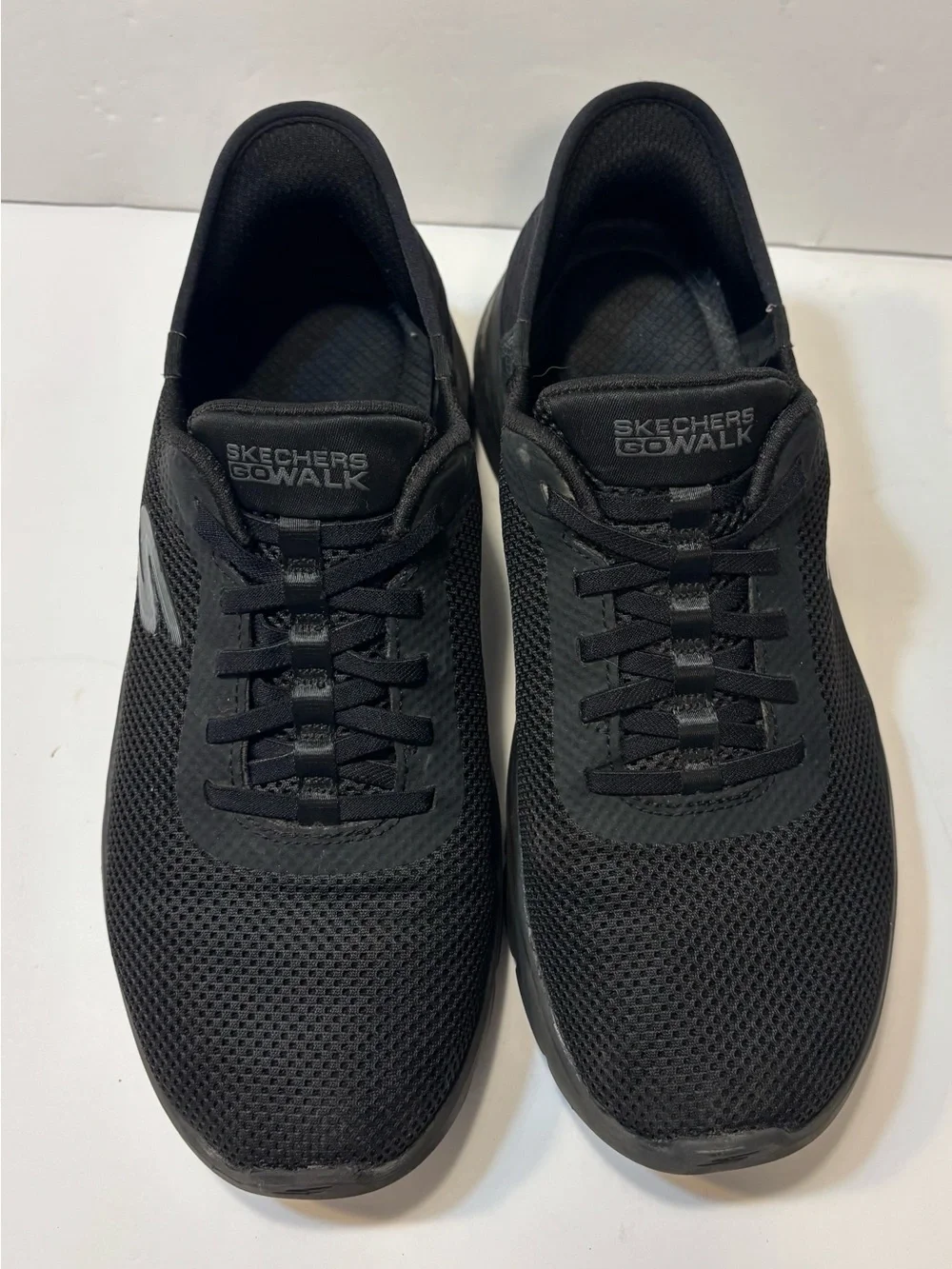 Skechers Men's All-Black Slip-On Mesh Sneakers